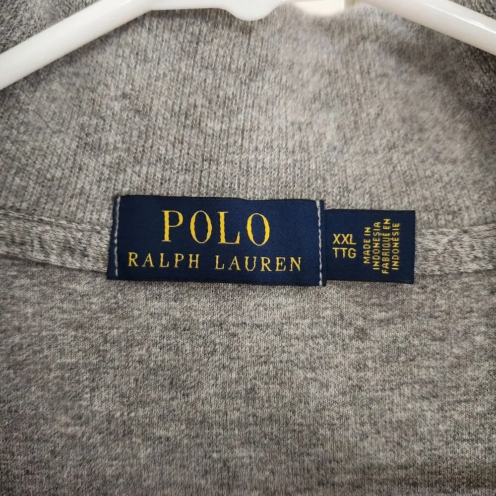 Polo Ralph Lauren Mens XXL Gray Estate Quarter Zip Jumper Pullover Sweater